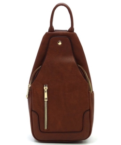Fashion Sling Backpack AD2766 BROWN/